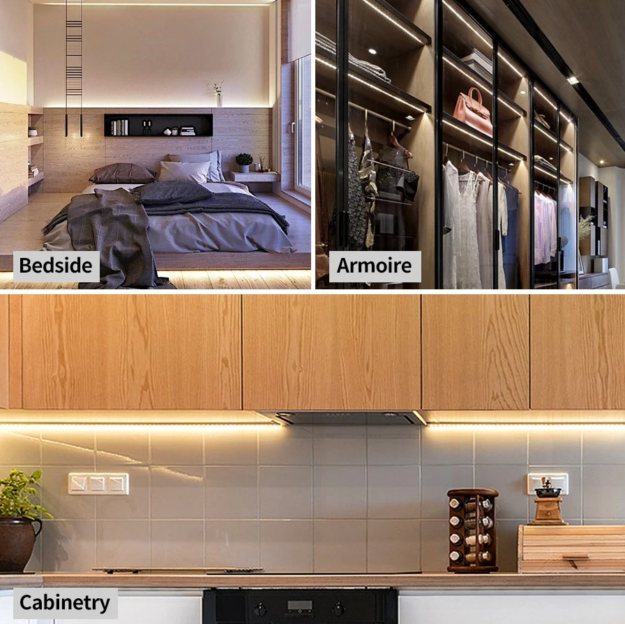 Motion Sensor LED Strip Light Closet Wardrobe Night Light Waterproof 1–3M