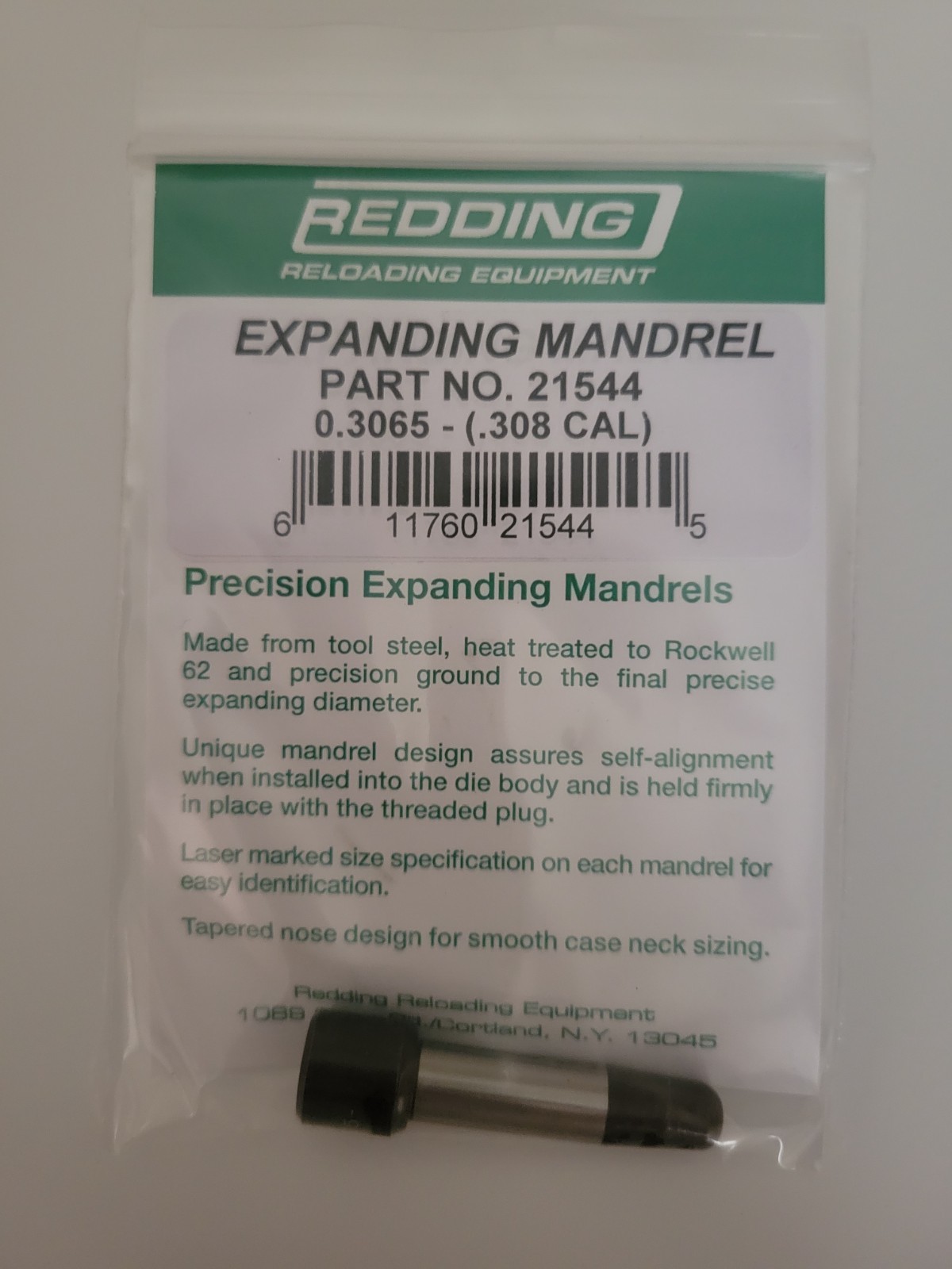 21544 REDDING 0.3065 EXPANDING MANDREL (.308 CAL) - BRAND NEW - FREE SHIP