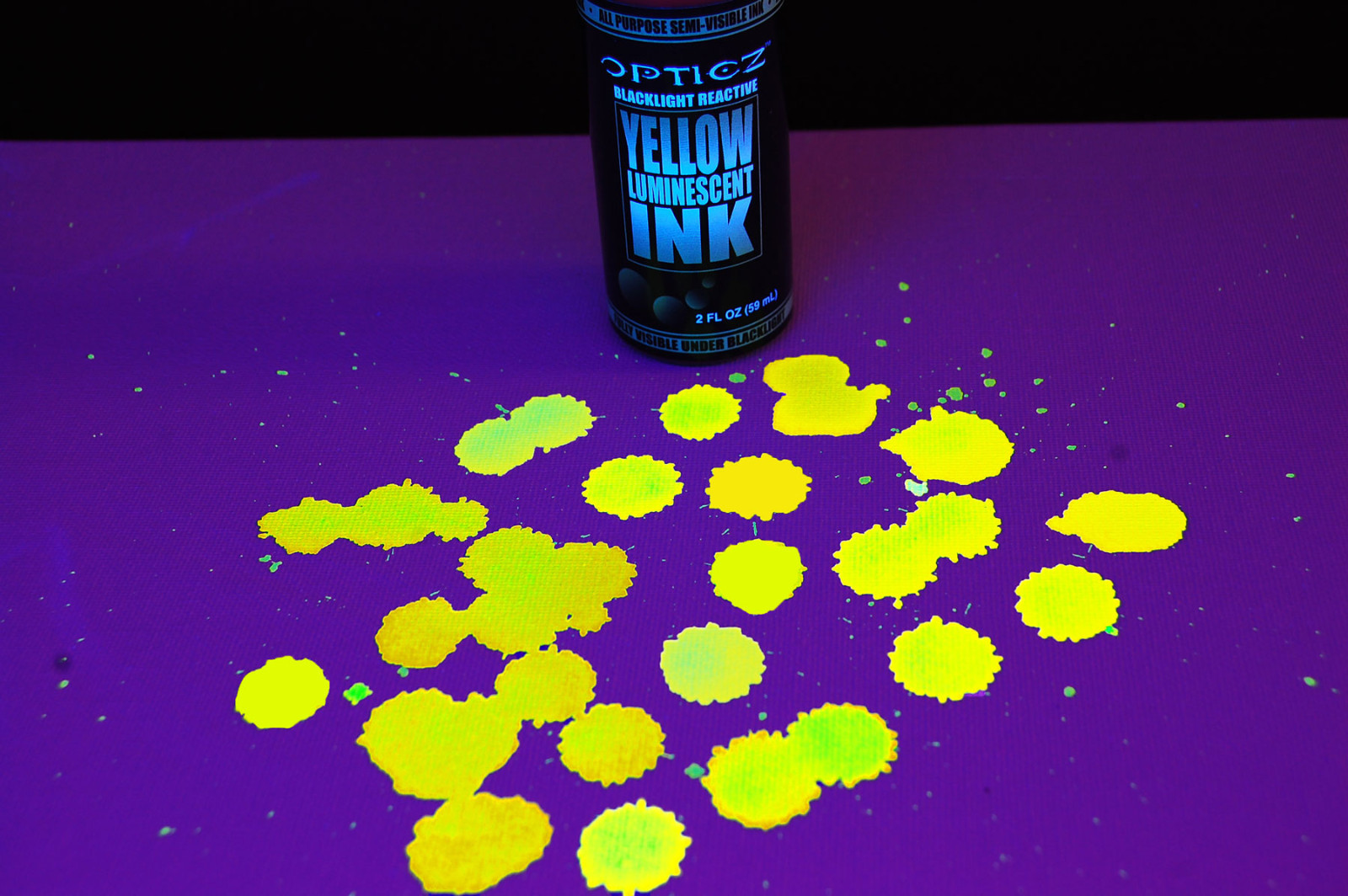 Opticz 2oz Yellow Daytime Visible UV Blacklight Reactive Security Marking Ink