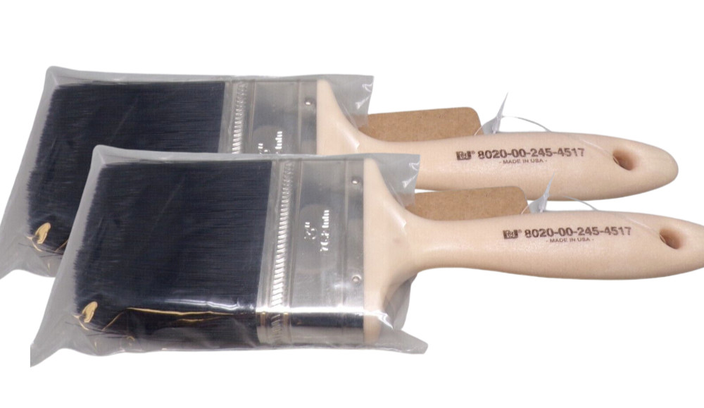 E&J 3in Plastic Paint Brush 2-Pack 8020-00-245-4517 – New *mocinc.1982*