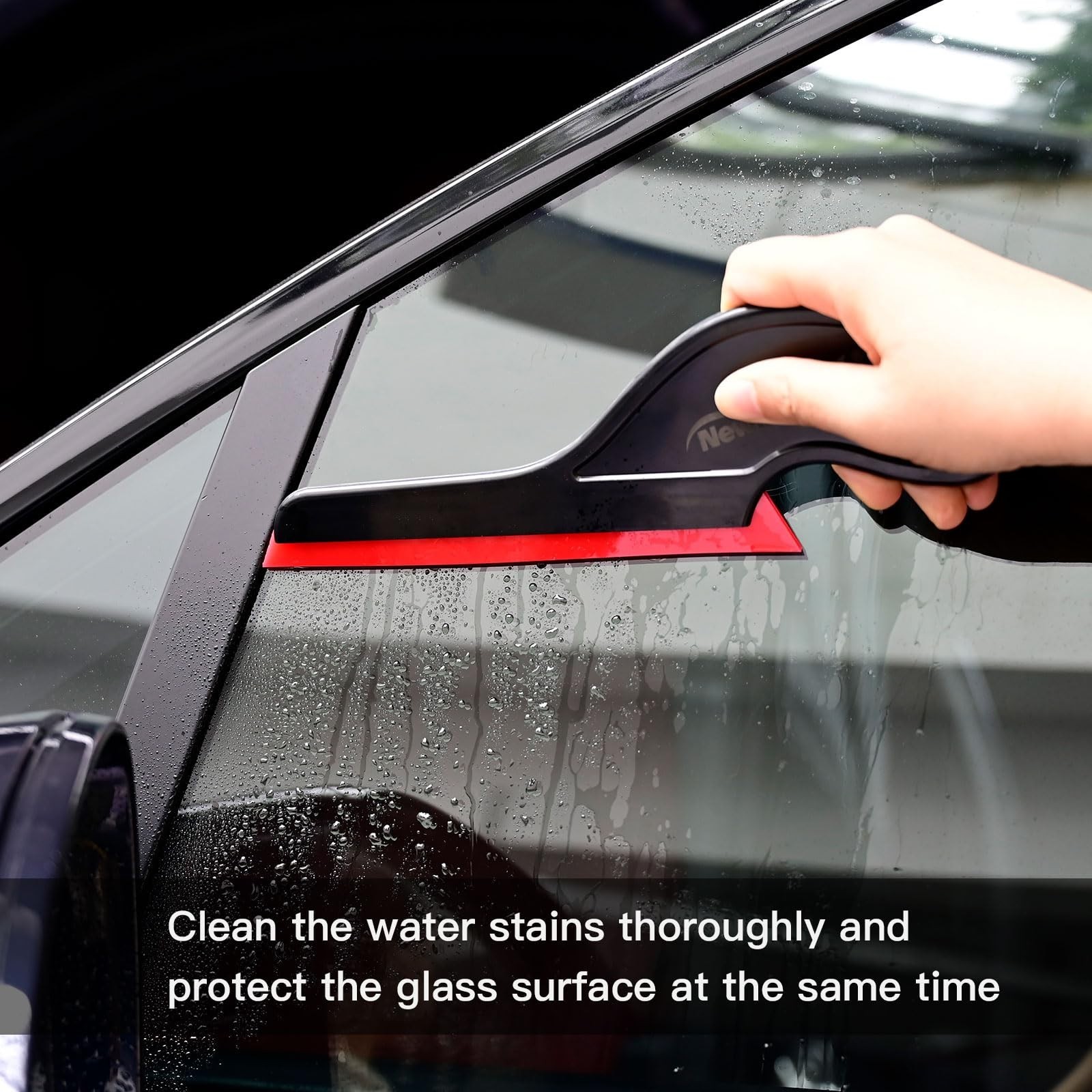3 PCS Window Tint Tools - Silicone Squeegee Set, Long Handle Water Blade for Aut