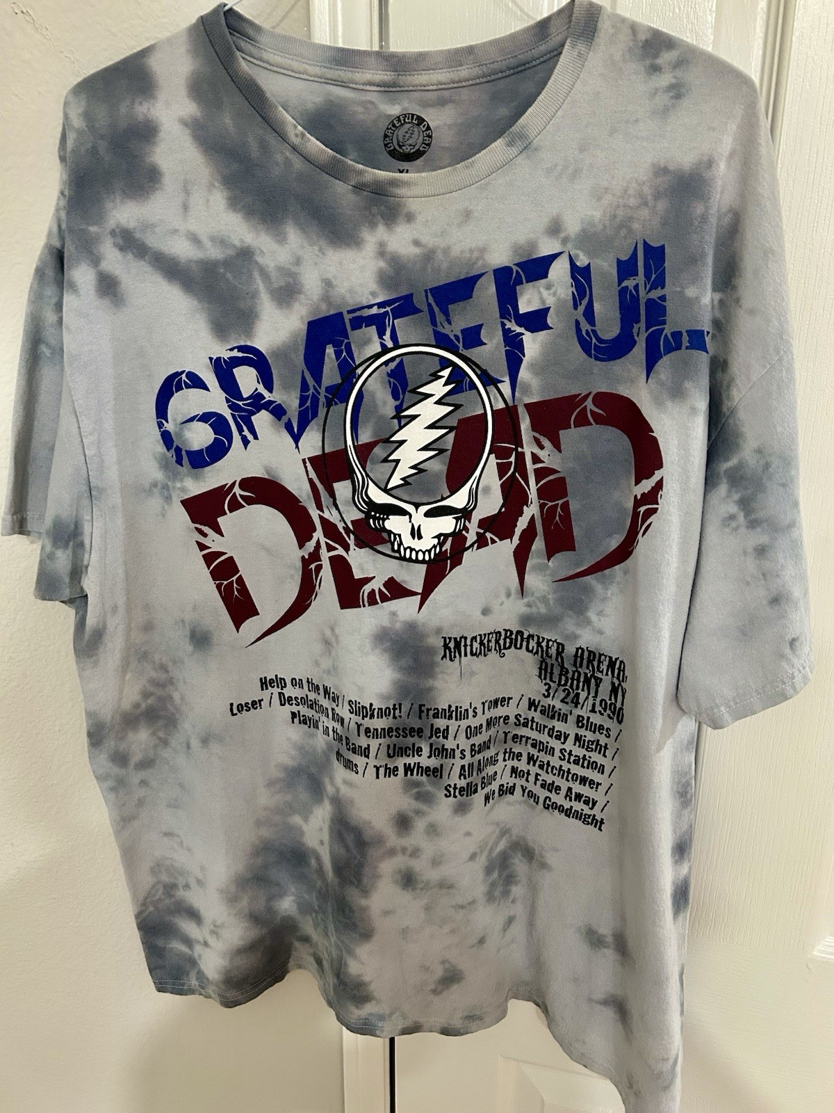 Grateful Dead Men's XL-Concert T-Shirt-Knickerbocker Arena-Albany,NY-03-24-1990