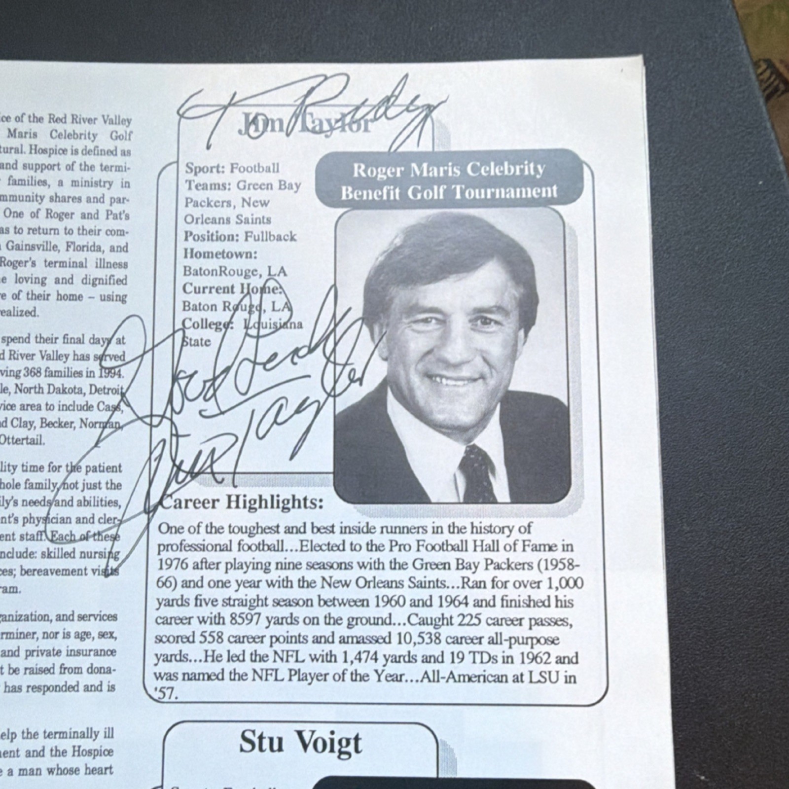 Roger Maris 1995 Celebrity Benefit Golf Tournament Autographed Program