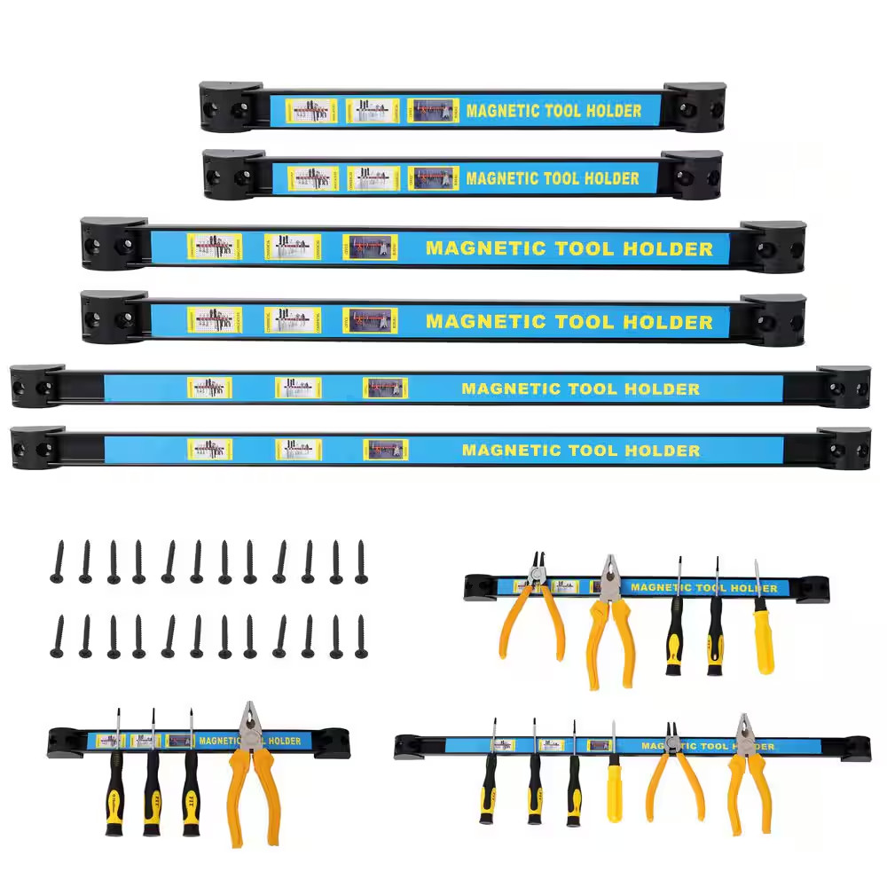 6-Piece 12/18/24 In. Heavy Duty Magnet Tool Bar, Magnetic Tool Holder, Magnetic