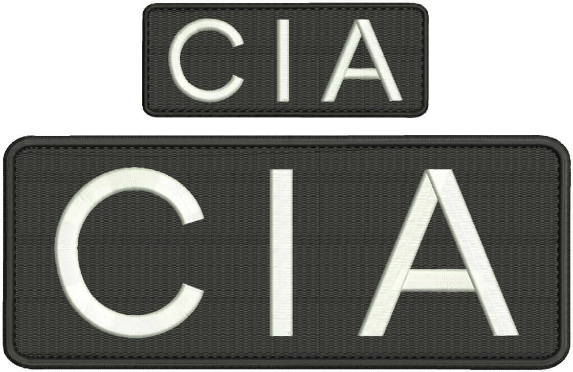 CIA  embroidery patch 4x10 and 2x5 white hook
