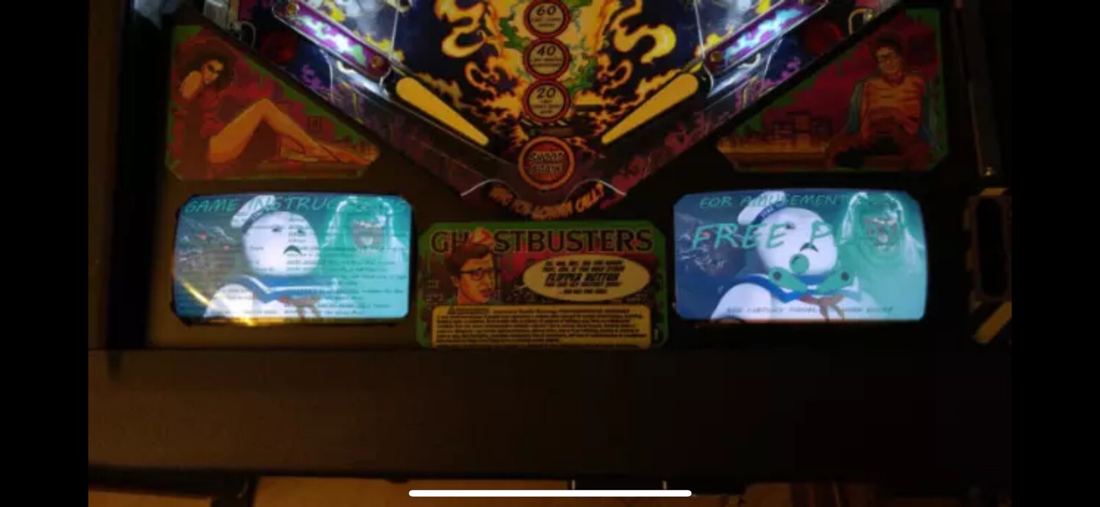 Ghostbusters Pinball Lighted Instruction Cards