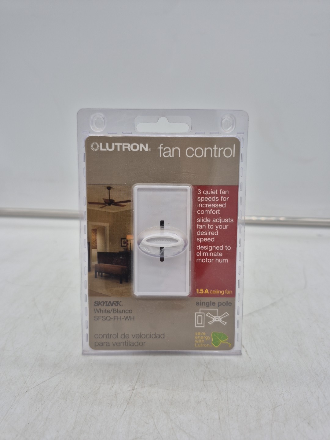 Lutron Skylark SFSQ-FH-WH White 3-Speed Fan Control For 1.5A Ceiling Fan NEW  c3