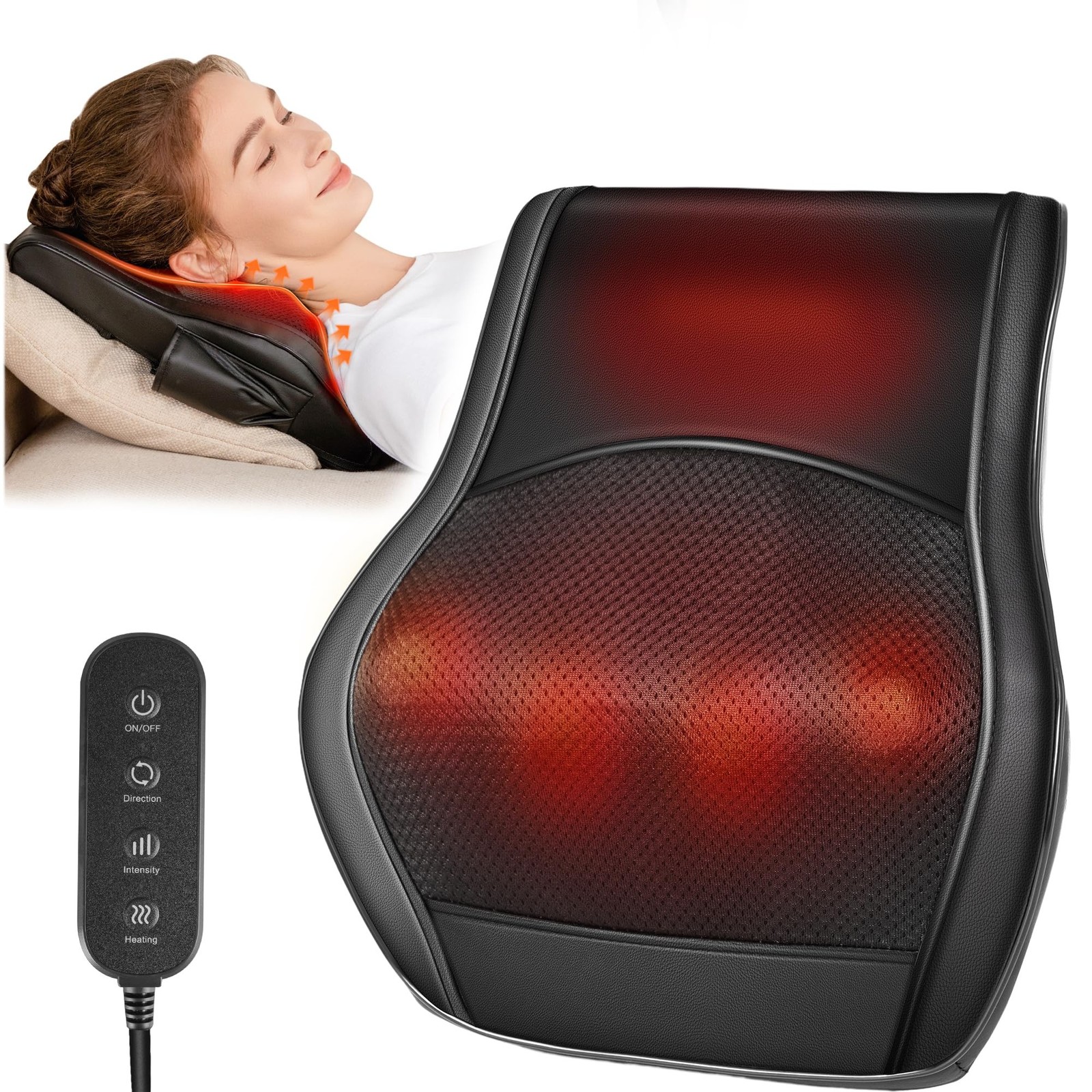 Brelley Neck and Back Massager for Pain Relief Deep Tissue with Heat, Shiatsu...