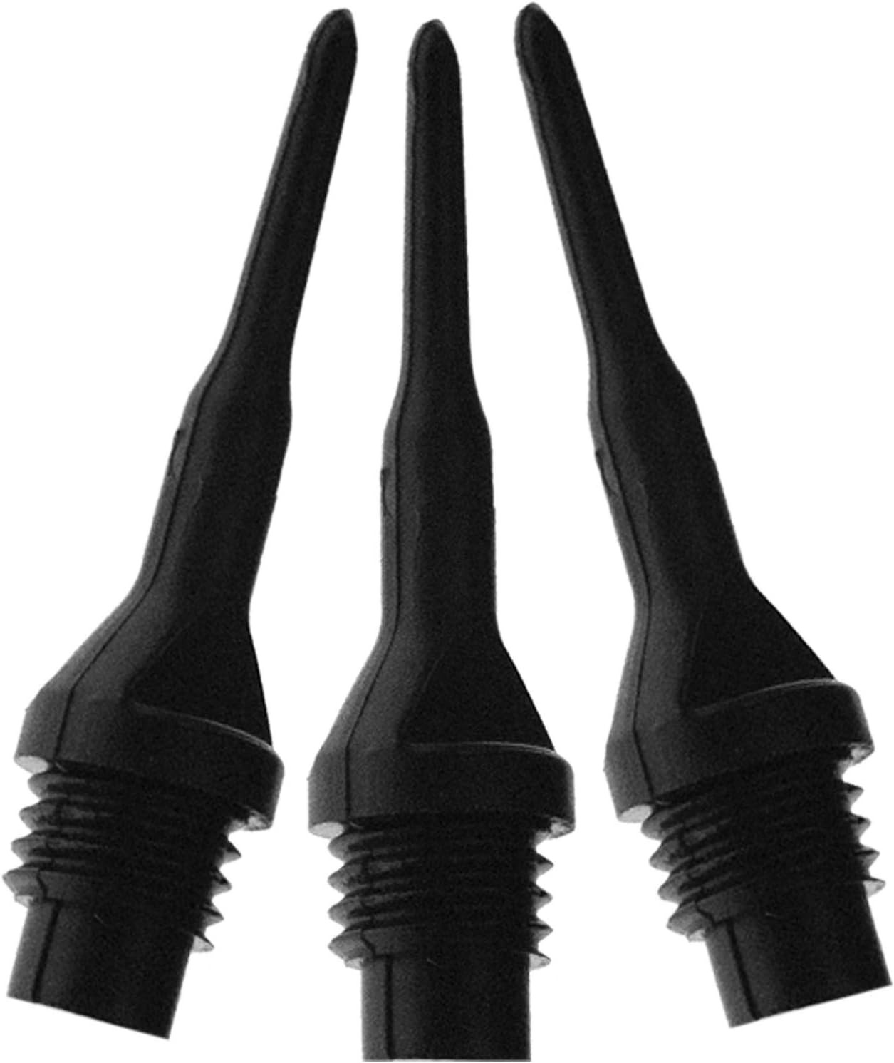 Dart Accessory: Tufflex II 1/4" Thread Soft Tip Dart Points, Black (100 and 500