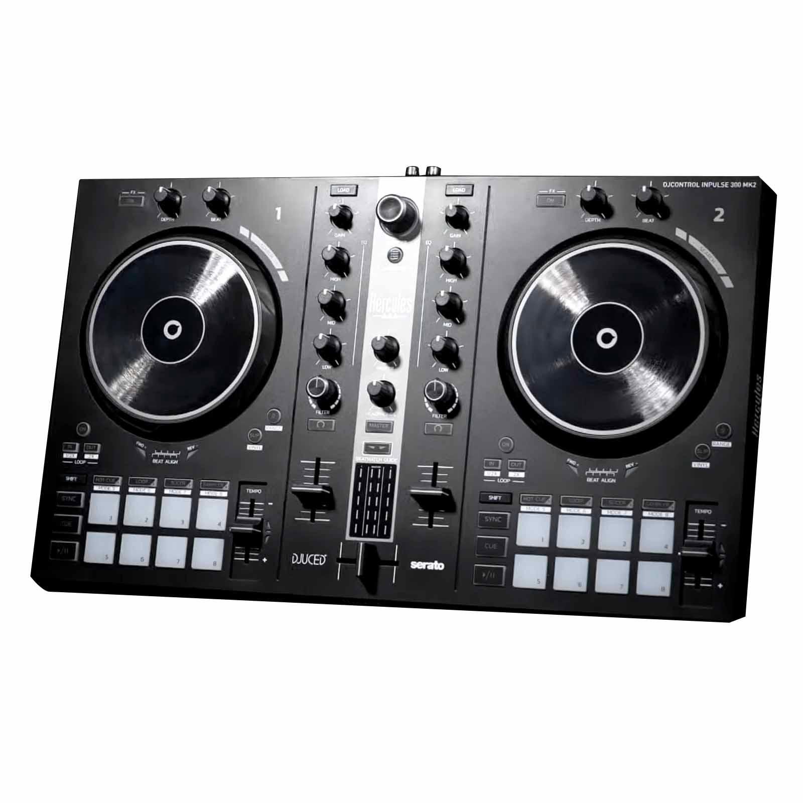 Hercules DJControl Inpulse 300 MK2 DJ Controller w 15" Speakers Package