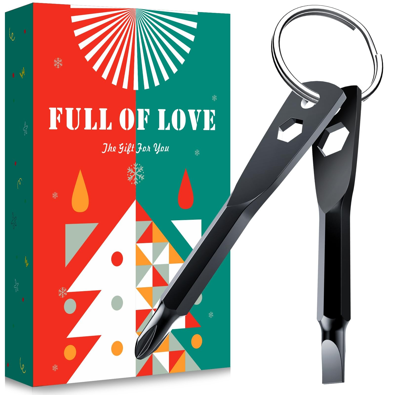 Valentines Day Gifts for Him,KUSONKEY Keychain Screwdriver Tool Black