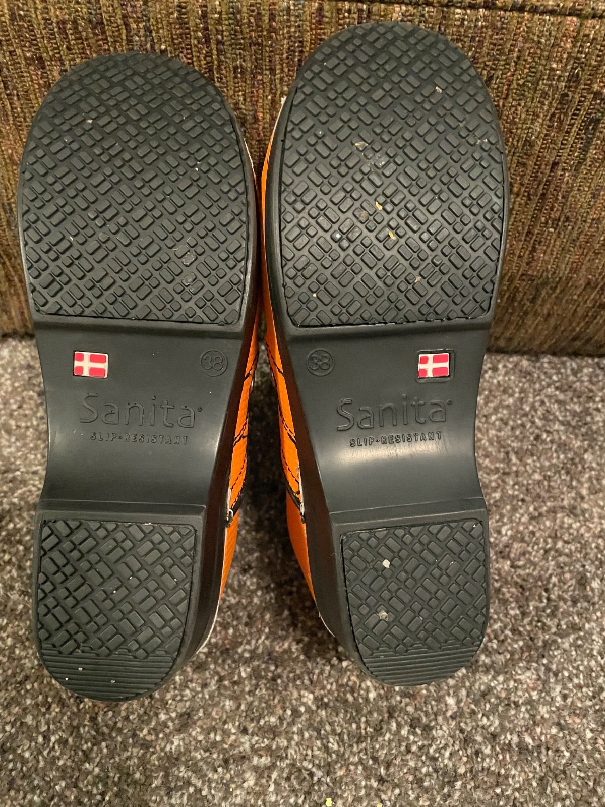 SANITA BRIGHT ORANGE CLOGS SIZE 38 - EXCELLENT CONDITION!!!