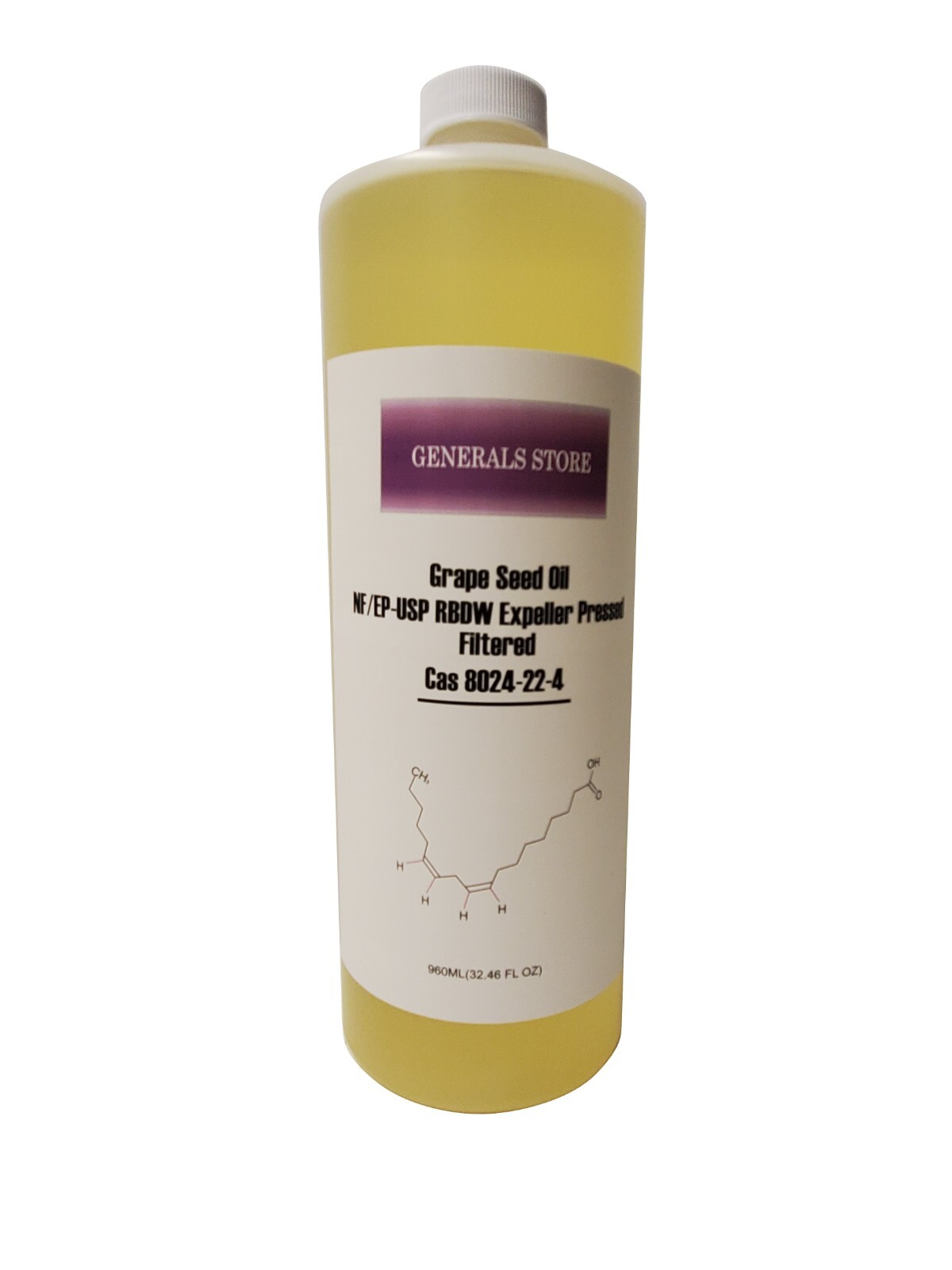 USP / NF Grape Seed Oil, Sterile Filtered, 32oz