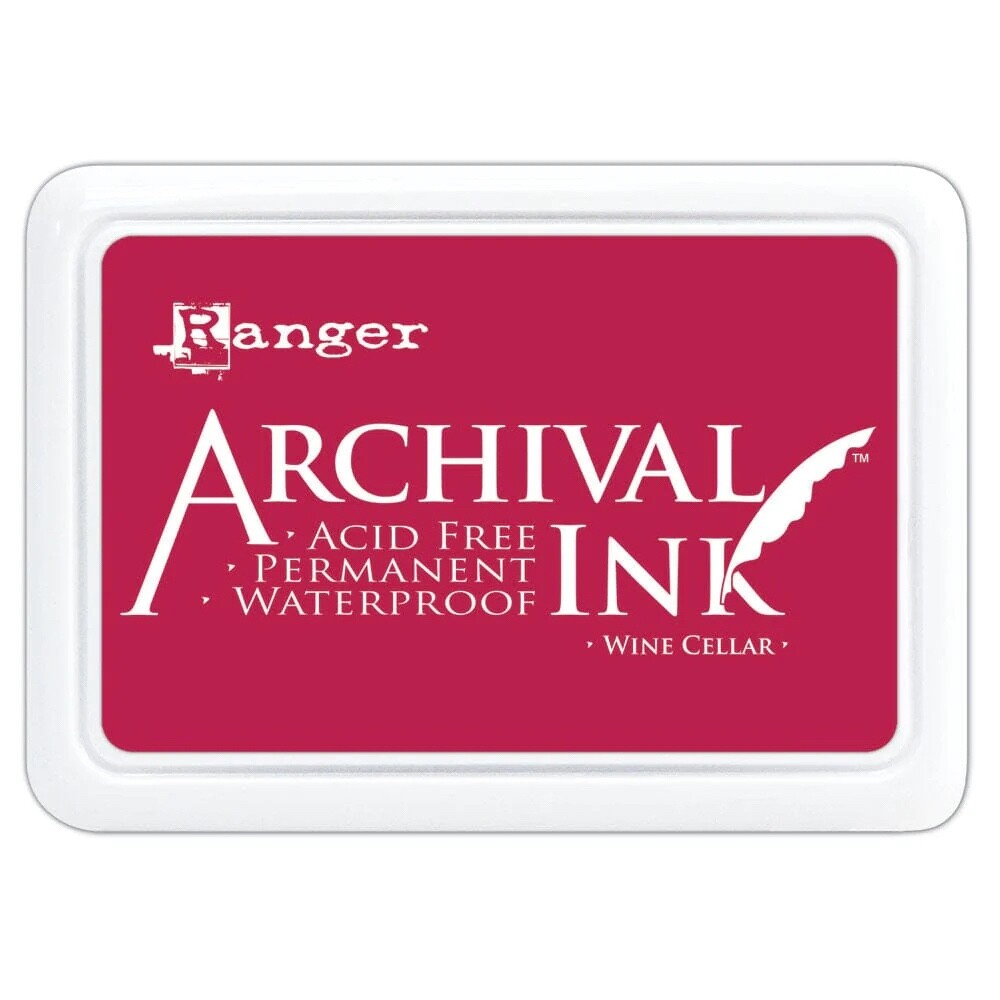 Ranger, Archival Ink, Permanent Ink, Ink Pad, Non-Toxic, Wine Cellar Red