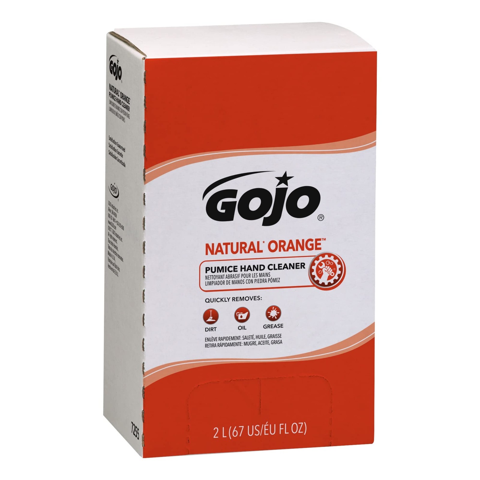 GOJO NATURAL ORANGE Pumice Hand Cleaner 2000 16.91 Fl Oz (Pack of 4), White