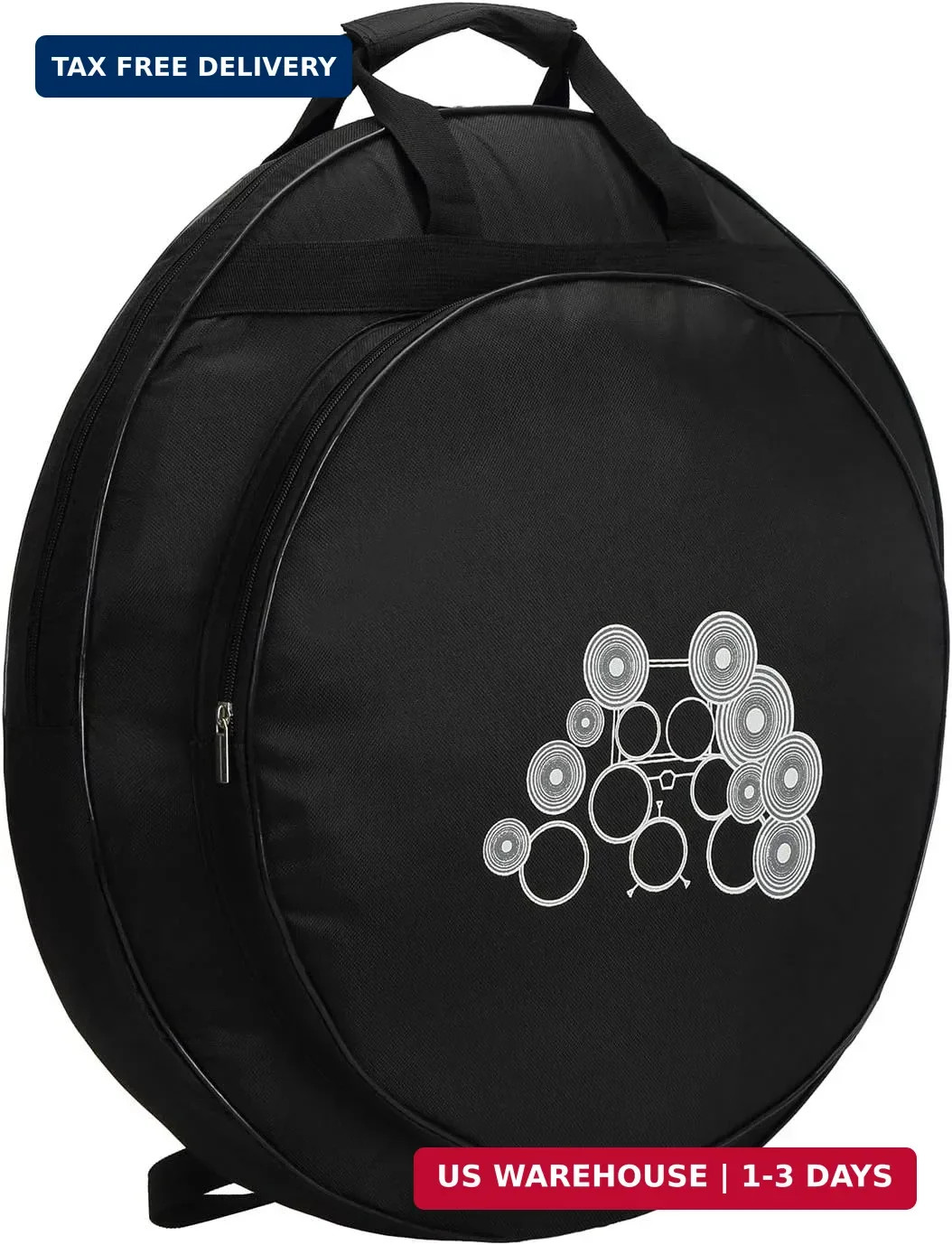 Tosnail 22" Cymbal Gig Bag with Carry Handle and Shoulder Straps - Great for Dus