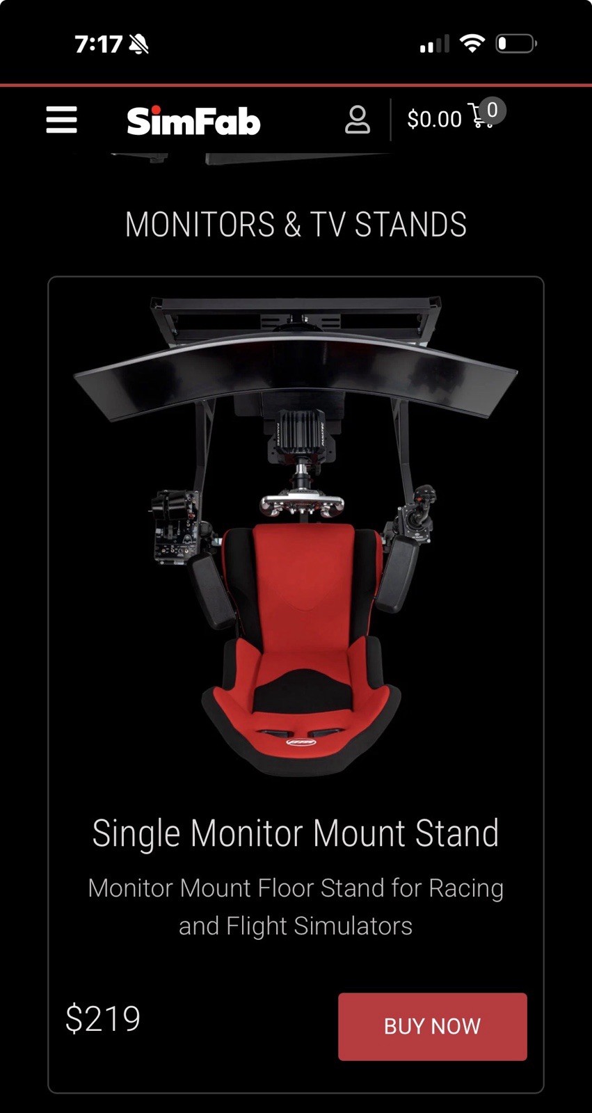 SimFab Monitor Stand - Sim Racing And Flight Simulation