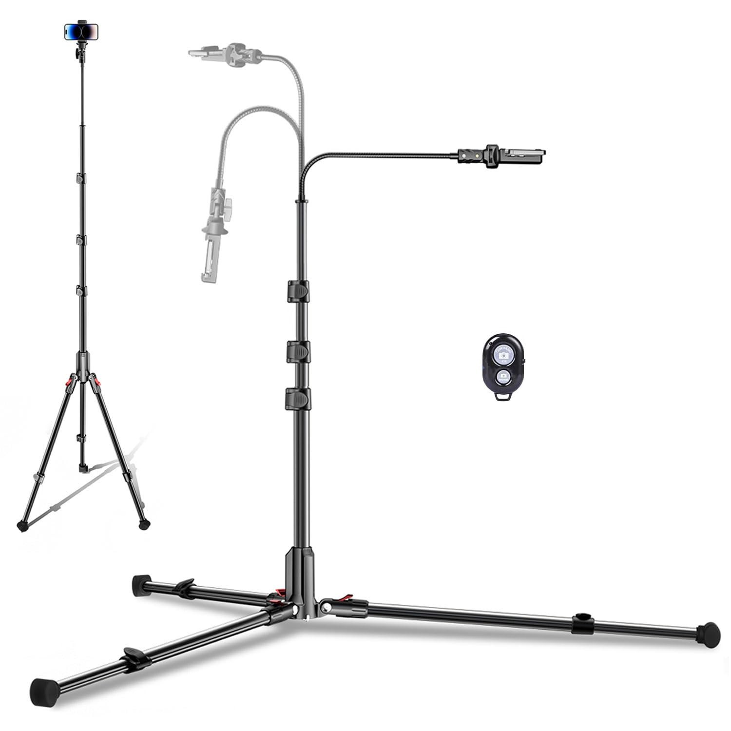 CAMBOFOTO 84" Phone Tripod, Tall Tripod Stand for Selfies with 84", Black