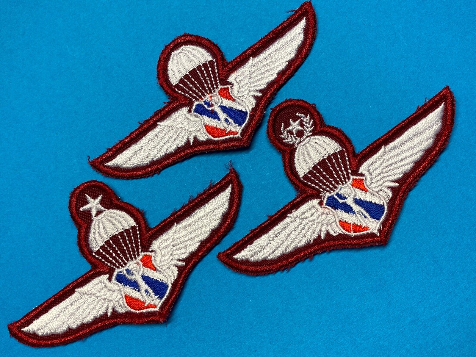 THAILAND, PARACHUTIST, PARAWINGS, POLICE, AIRBORNE, CLOTH, GROUP OF 3, VARIATION