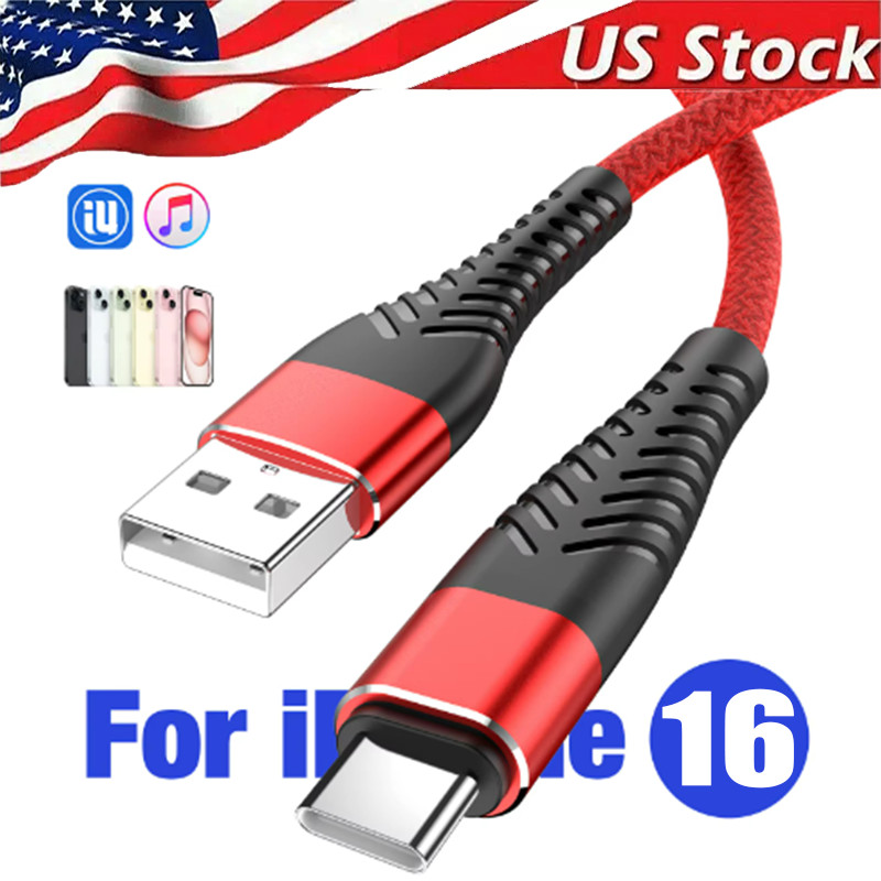 Braided USB C Type C Fast Charging Data Cable Cord for iPhone 17 Pro Max 16 lot