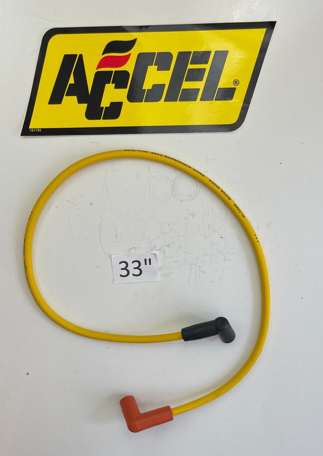 33" Single Replacement YELLOW HEI Spark Plug Wire ACCEL 4048 4050 for MALE Cap