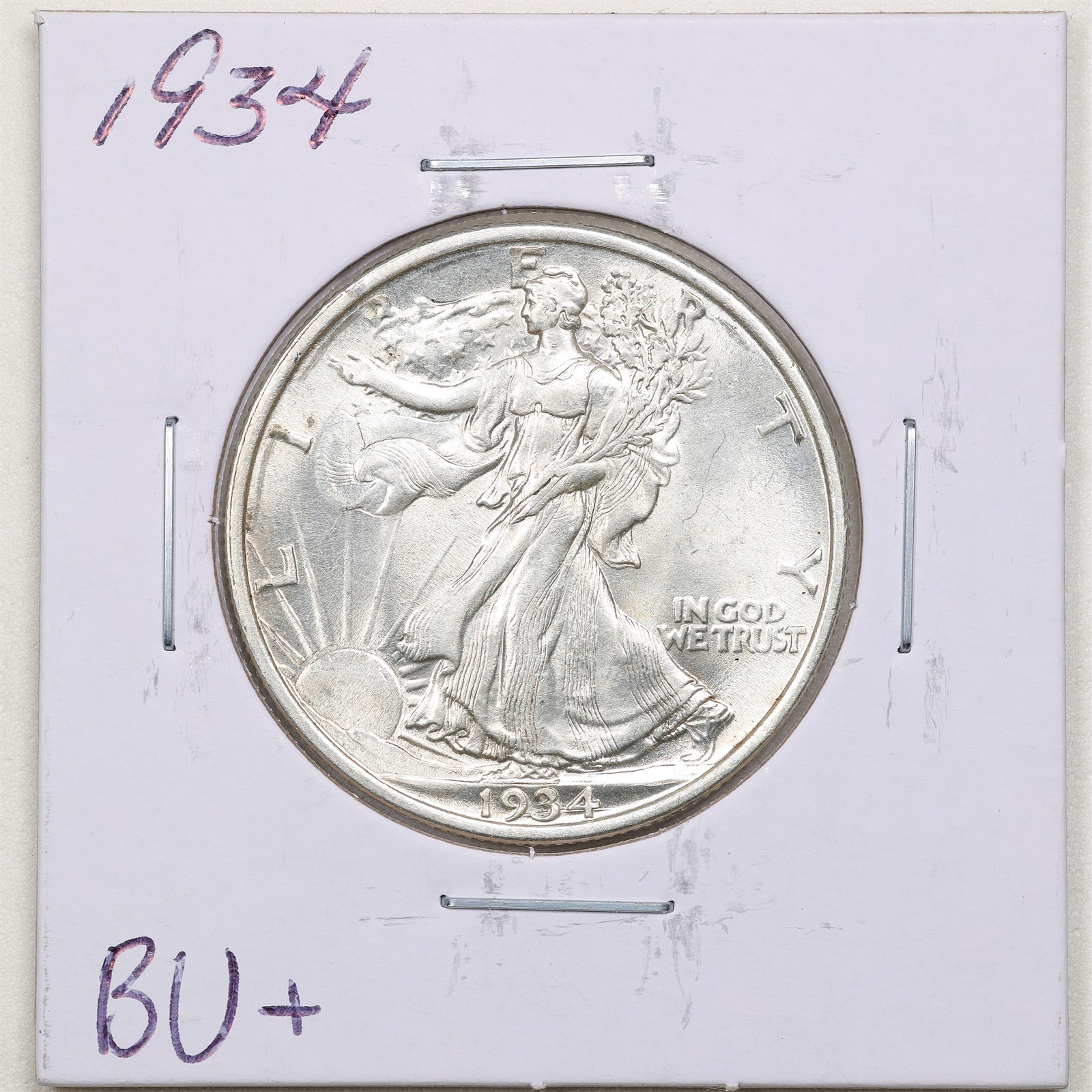 1934 50C Walking Liberty Half Dollar in BU+ Condition #8017