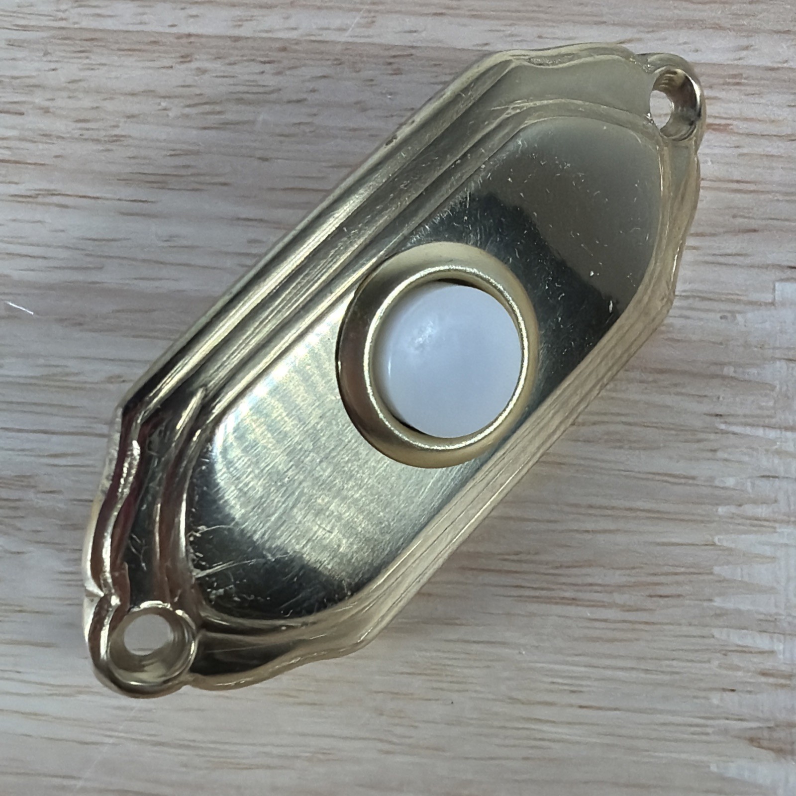 Solid Brass Art Deco Doorbell Push Button - Vintage Stylish Home Accent