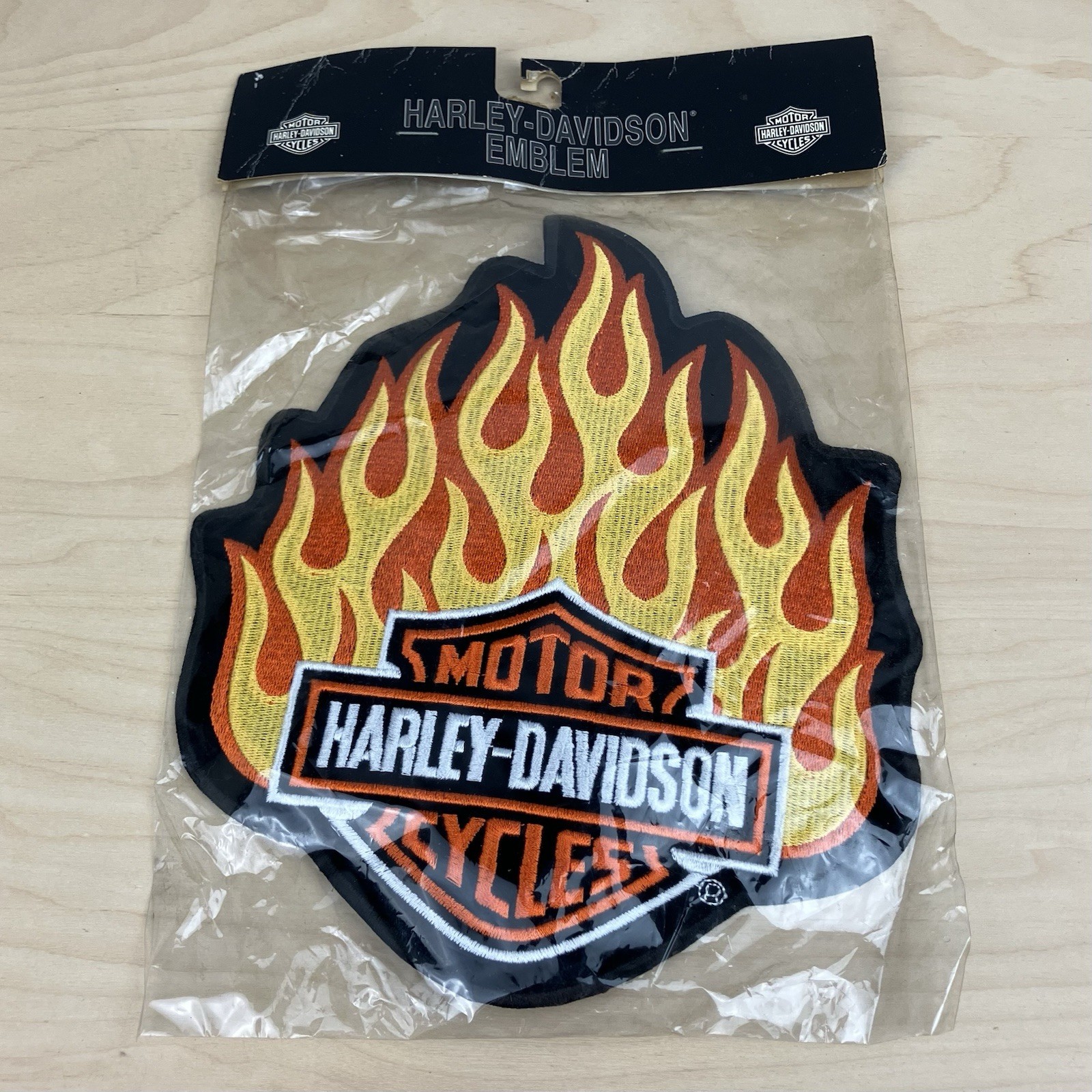 Harley Davidson Flame Bar & Shield Patch  / Emblem Big Large 7.5x9” NOS 2003