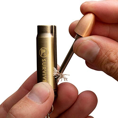 Permanent Match Bullet Metal Keychain Fire Starter Lighter | Quick Clip