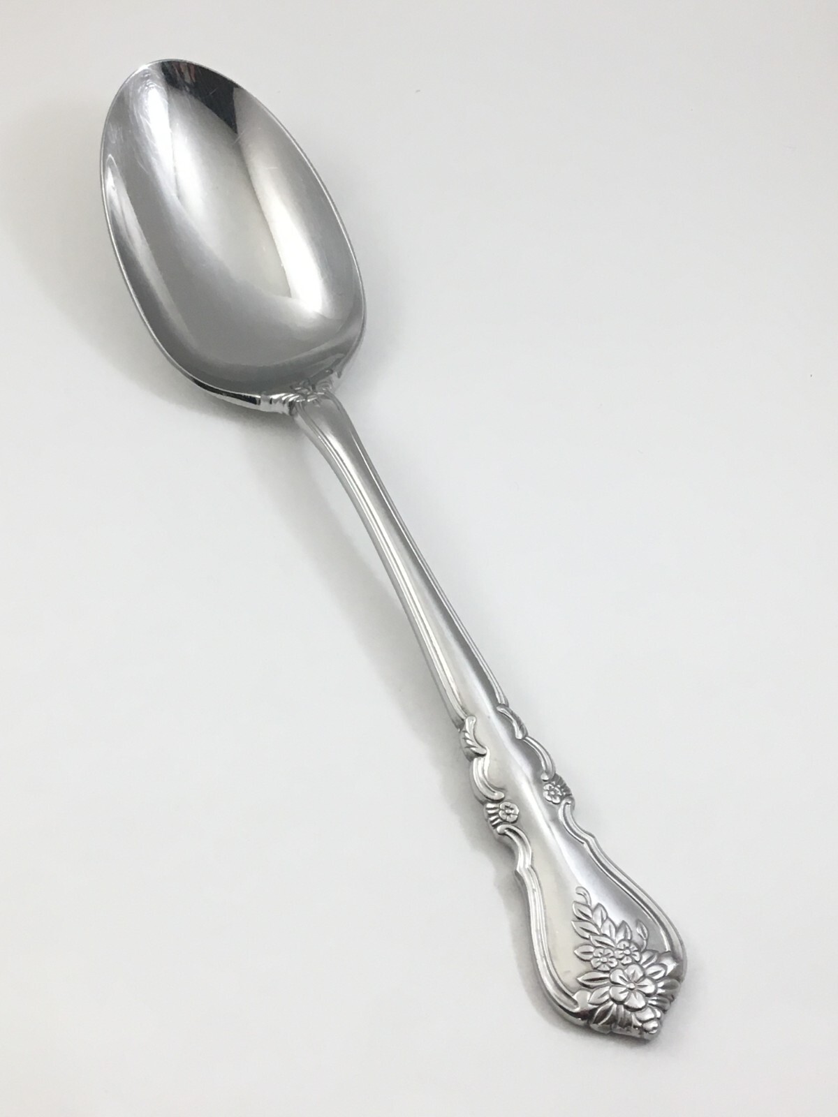 Kirk Stieff LINDEN Solid Serving Spoon 8 5/8" Stainless 18/8 Japan