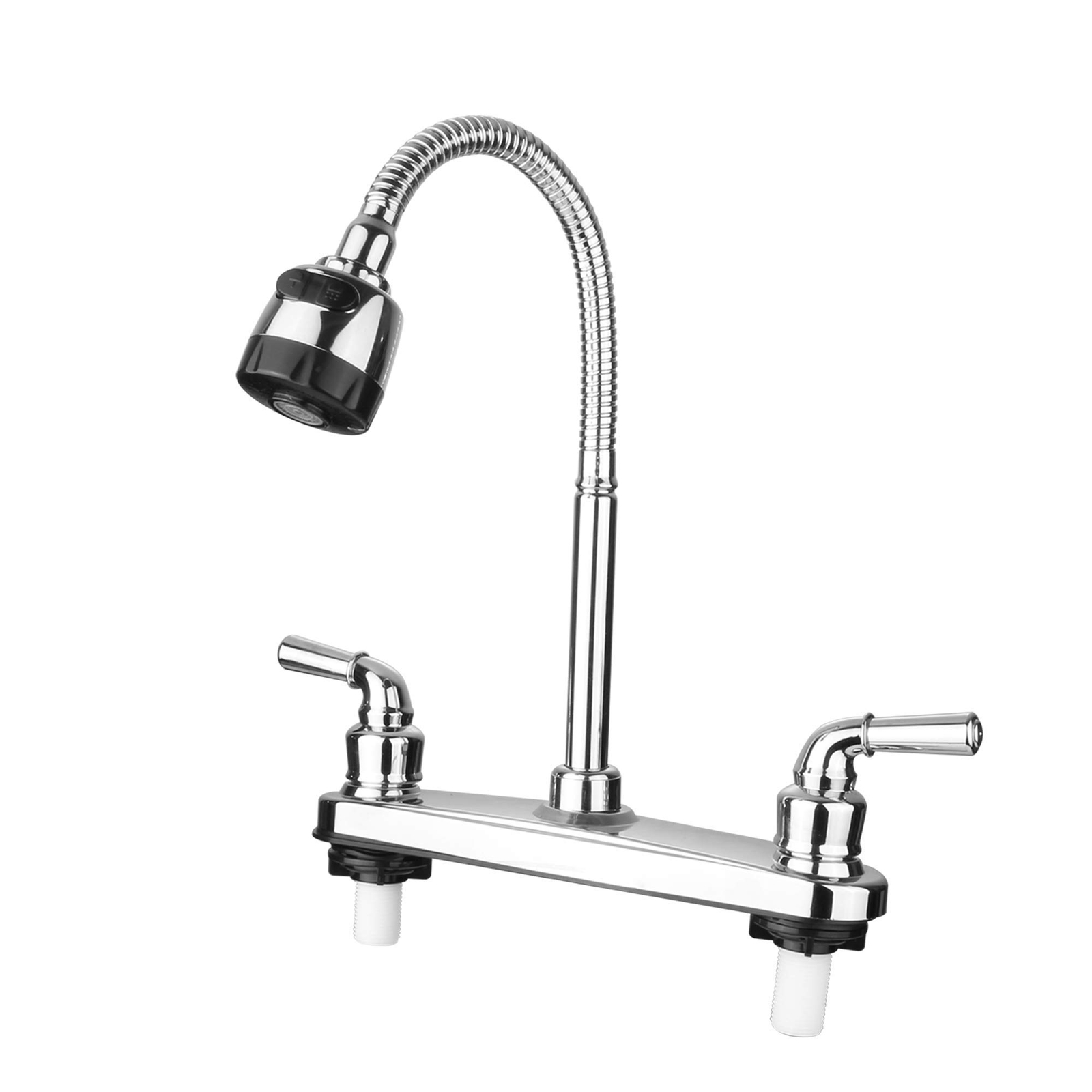RV Kitchen Sink Faucet With Flexible Arc Rotatable Sprayer For Camper, Motorhome