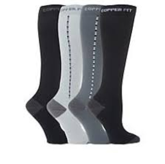 Copper Fit 4-pack Men's Compression Socks in Grey/Black S/M