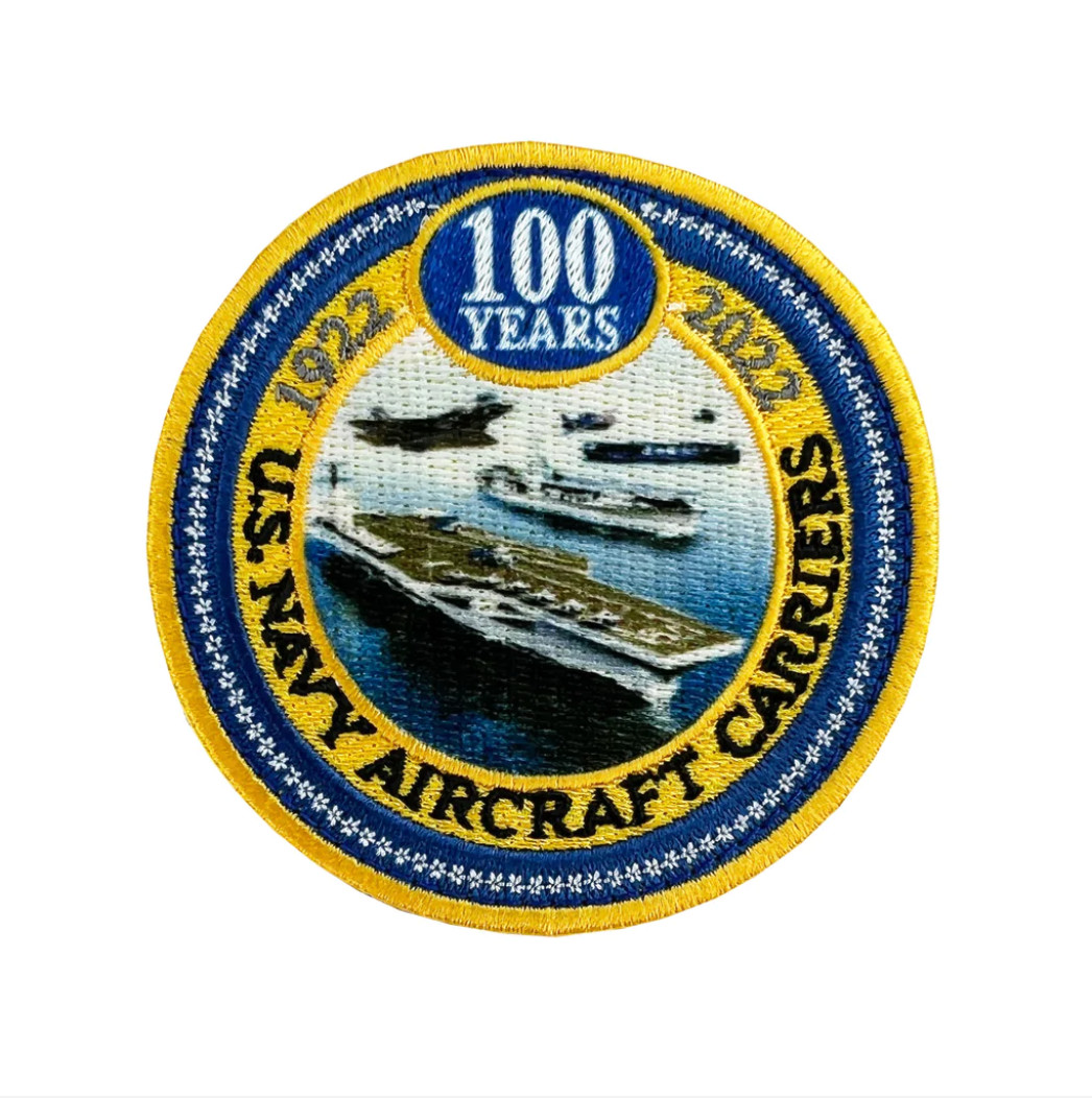 GENUINE U.S. PATCH 3": CONAC CENTENNIAL OF US NAVY AIRCRAFT CARRIERS WITH HOOK