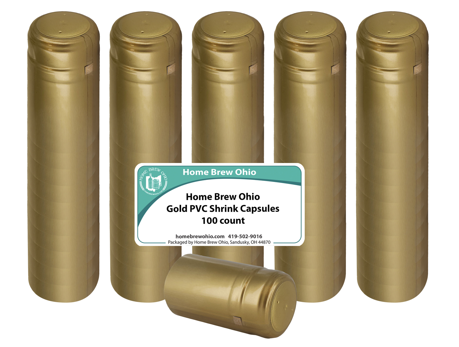Gold PVC Capsules - 100 ct.