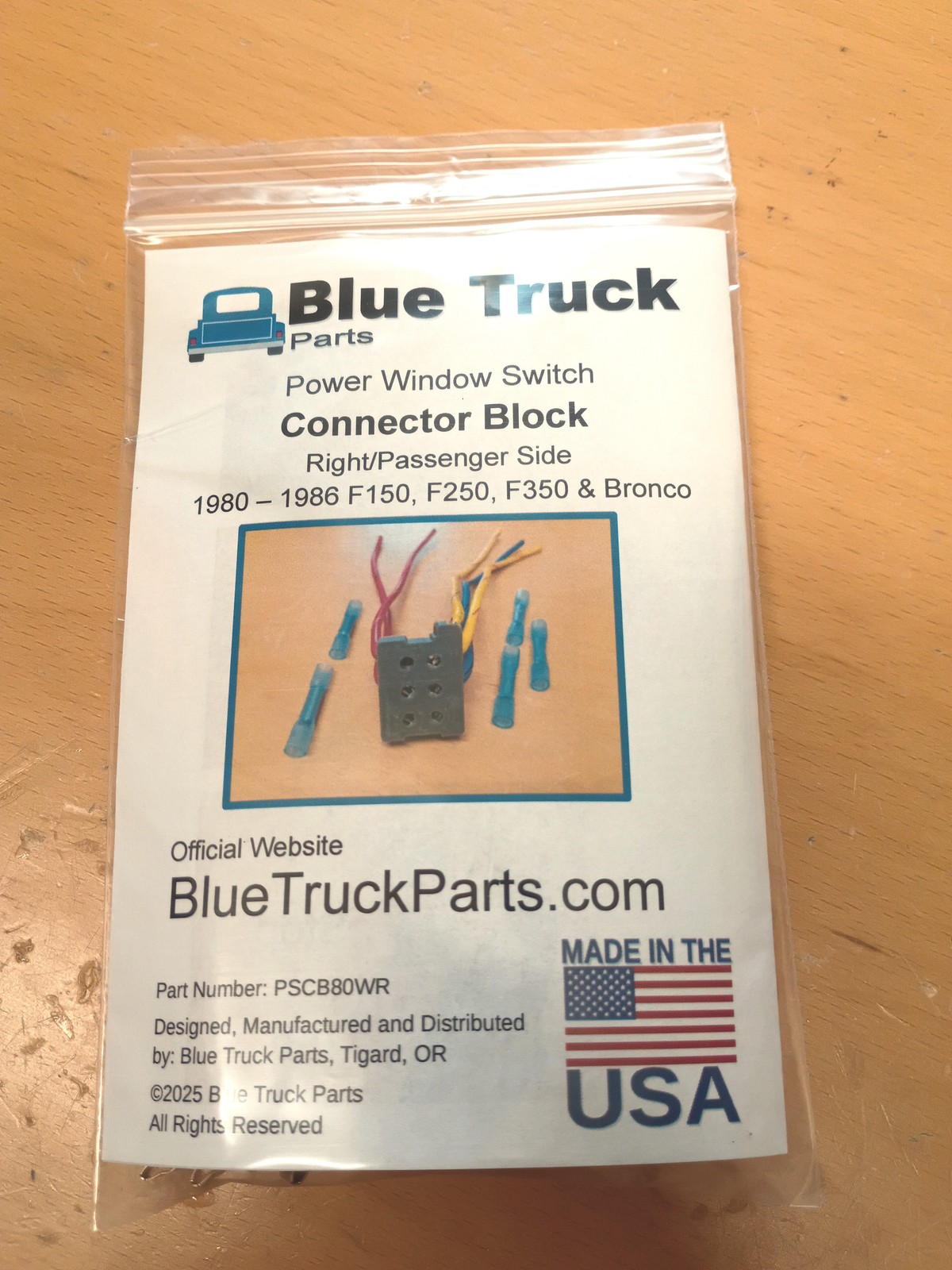 80-86 Right Power Window Switch Connector w/ Wire Pigtail F150 F250 F350 Bronco