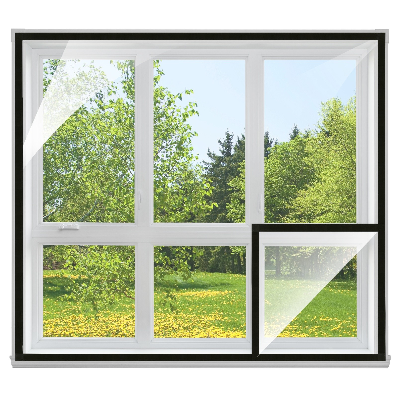 87" x 63" Window Insulation Kit Clear Plastic Window Covering Black