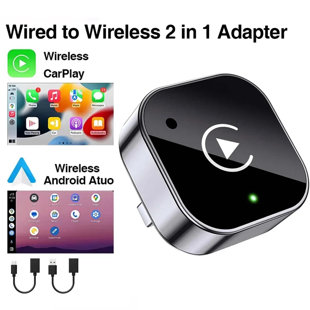 USB Wireless CarPlay Adapter for Apple iPhone & Android Auto Adapter Plug & Play
