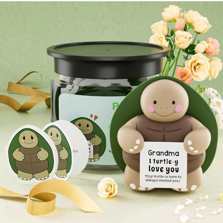 40 Positive Cards Turtle Jar, Affirmation Cards For Grandma, Positive Turtle.