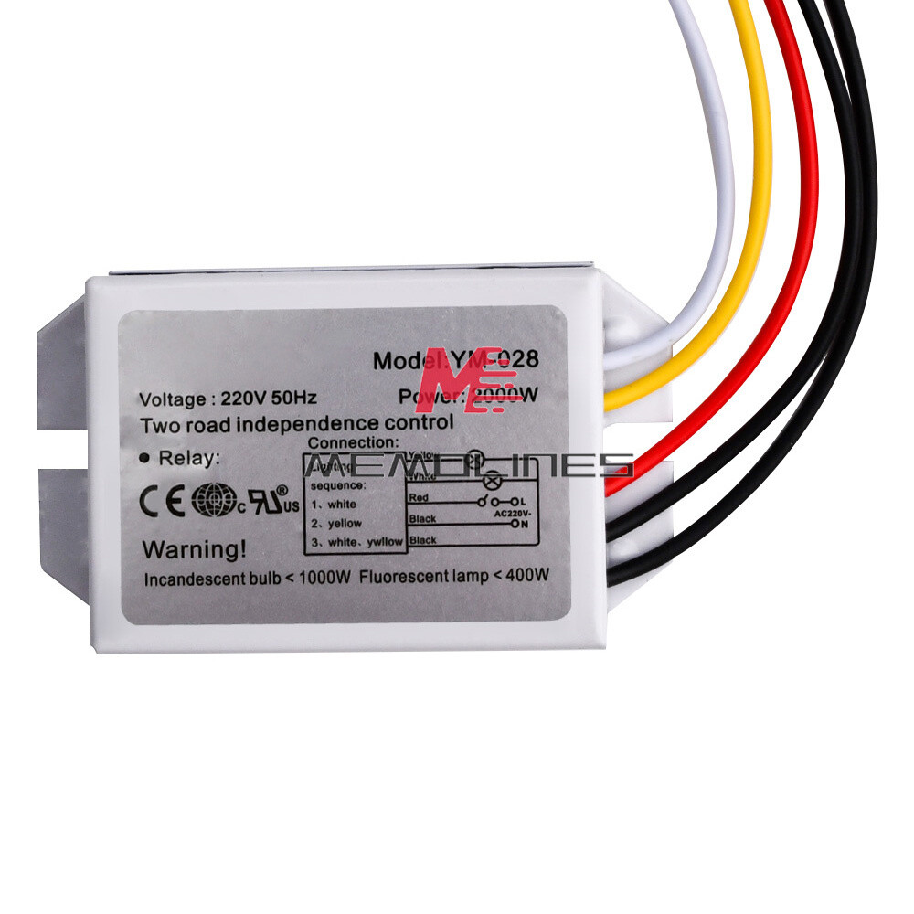 220V 2Way 3-Section 1000W Section Switch for Ceiling Light Independence Control