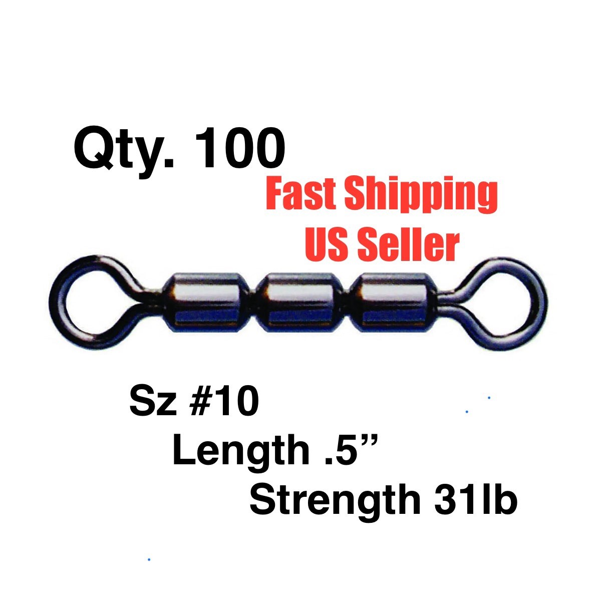 100 Guide Series Sz 10 High Speed Rolling Treble Swivel 31lb Premium