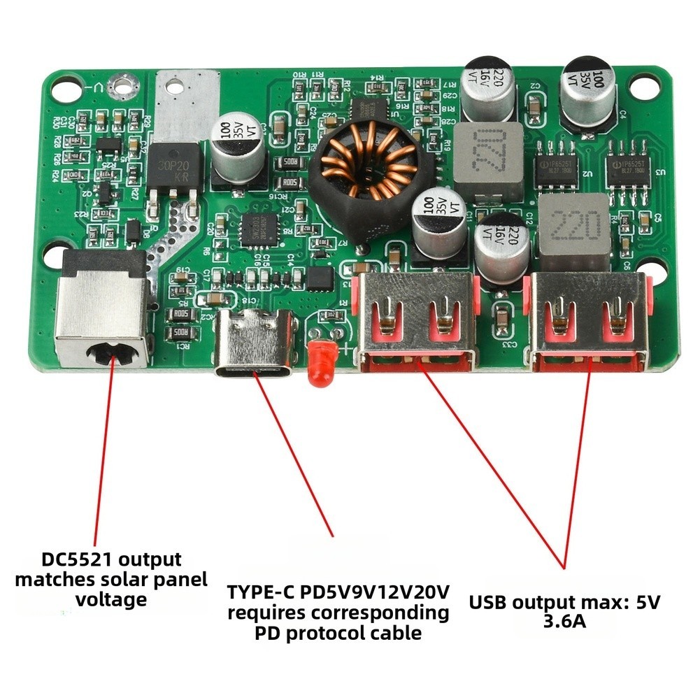 100W Solar Controller for 9V to 30V Input Voltage Range Solar Applications