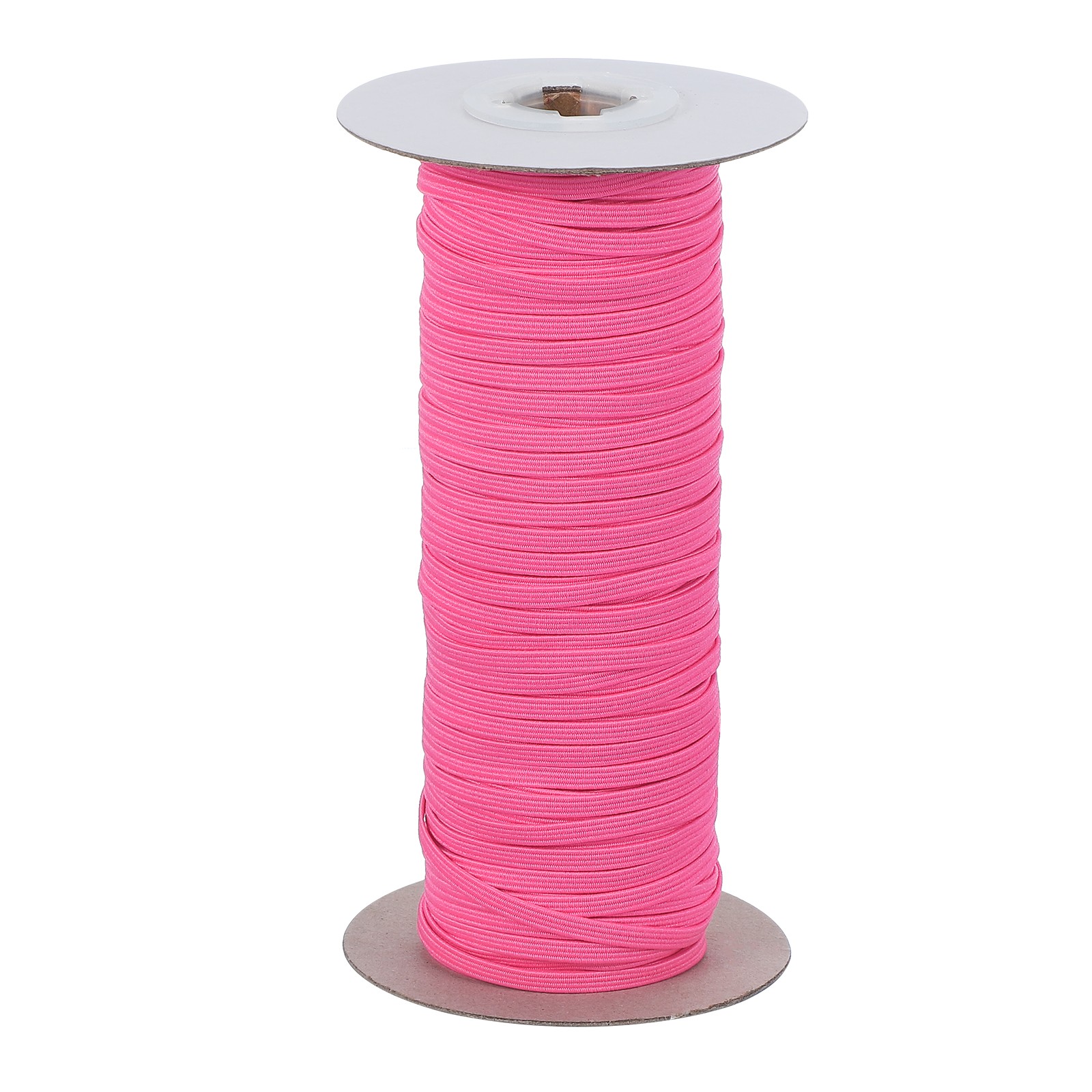 Elastic Bands 1/8 Inch x 50 Yards Stretch Flat Elastic Cord, Rose Red