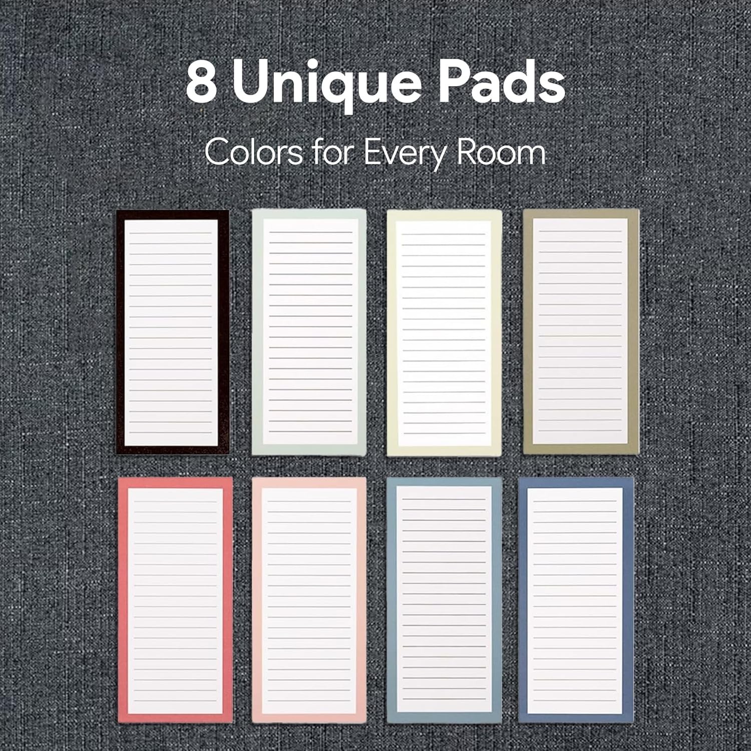 Strong Magnetic Notepads - 8 Solid Pattern Memo Pads, Perfect for Shopping Lists