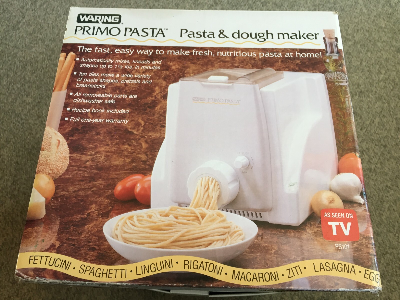 Waring Primo Pasta & Dough Maker PS101 Open Box with Attachments - Service Unit