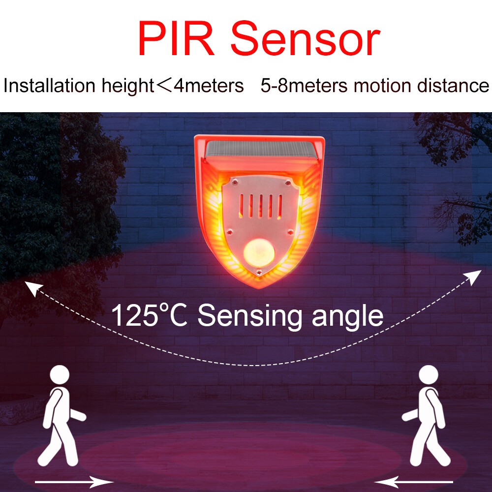 Solar Animal Repeller Light with Alarm & Motion Sensor Outdoor