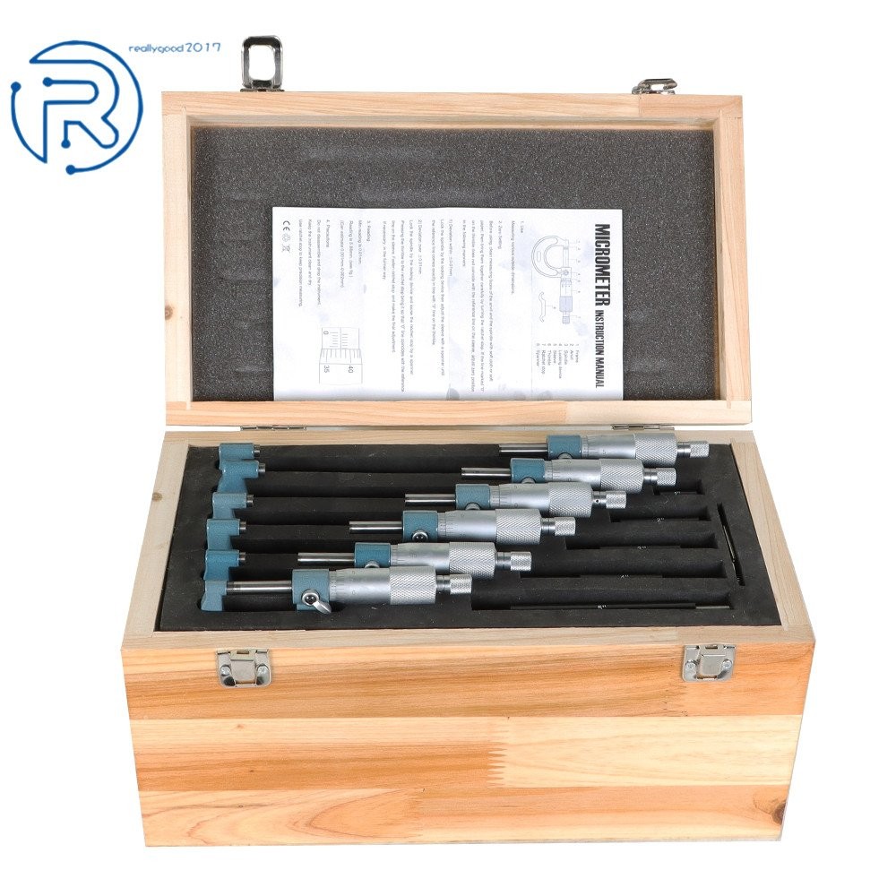 6Pcs 0-6" Precision Outside Micrometer Set 0.0001" Carbide Standards Set NEW