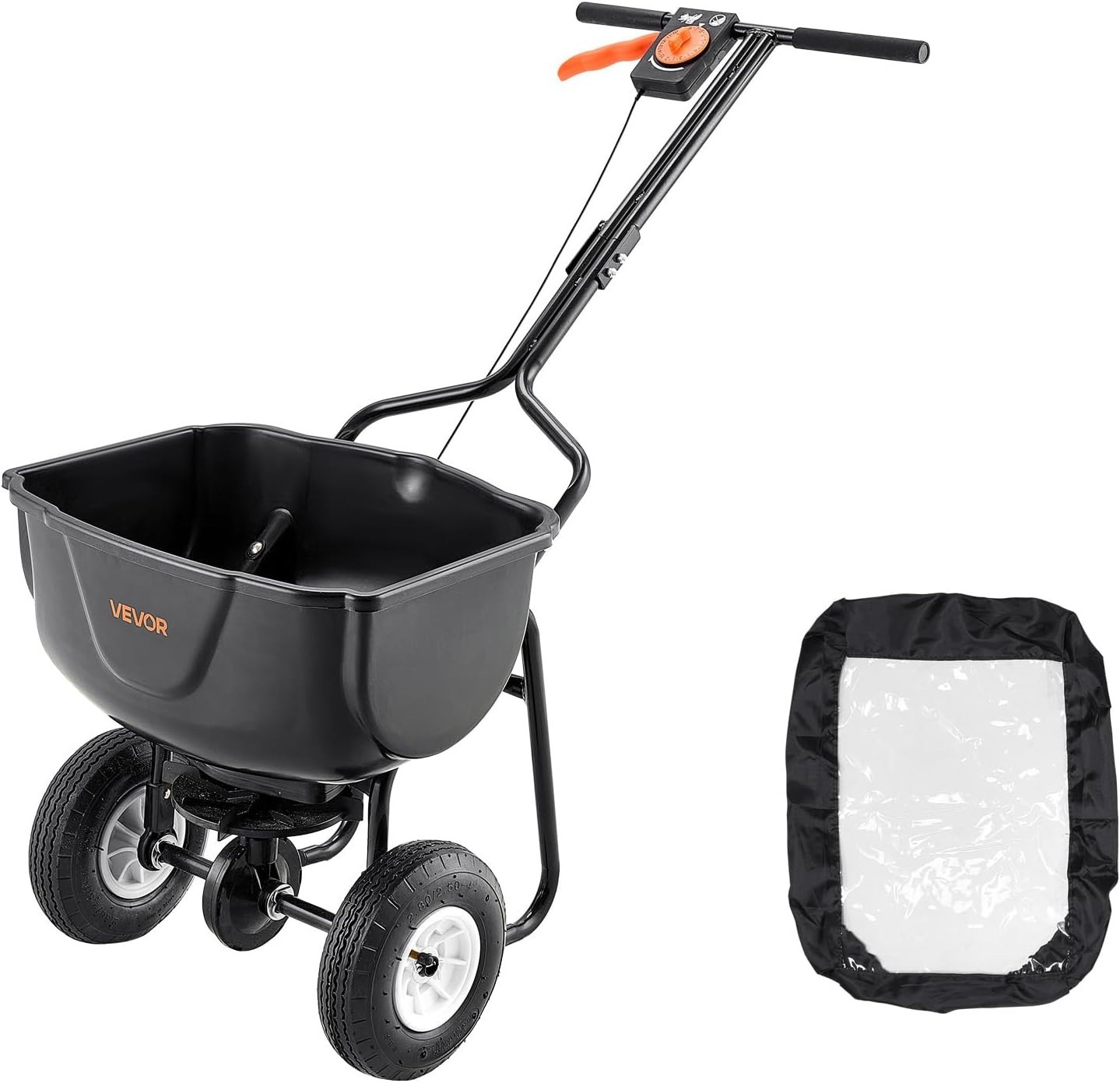 All-Terrain Walk Behind Fertilizer Spreader, 60lb Capacity, Compact Design