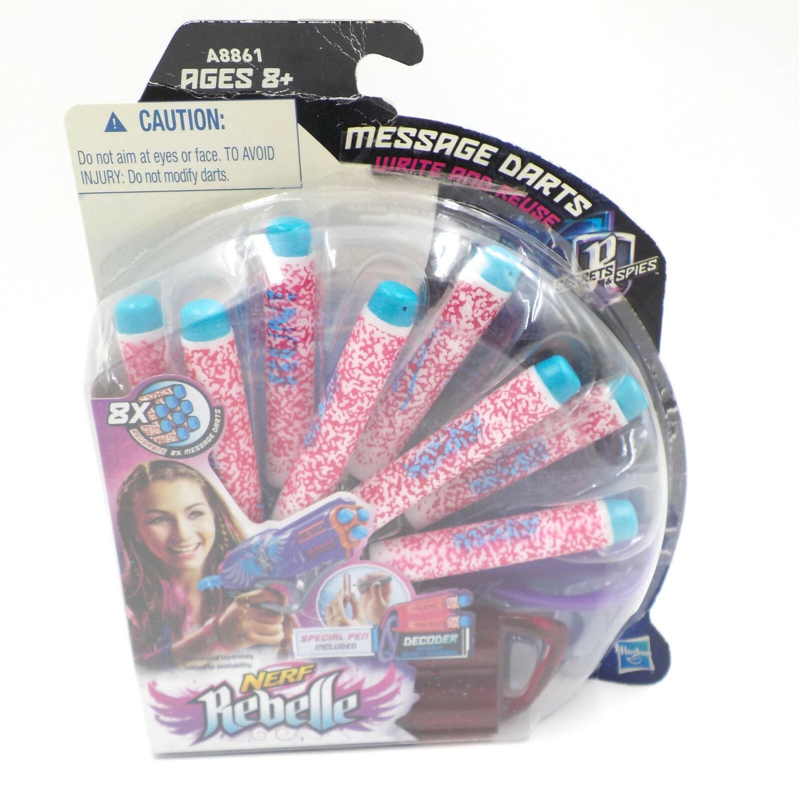Nerf Rebelle Message Darts 8x, Write & Reuse, Hasbro Blaster Accessory (PKG DMG)