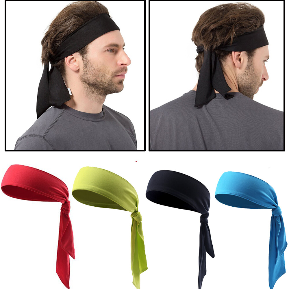 Stretch Head Tie Headband/Sports Sweatband Tennis Basketball Sweat Hair Band