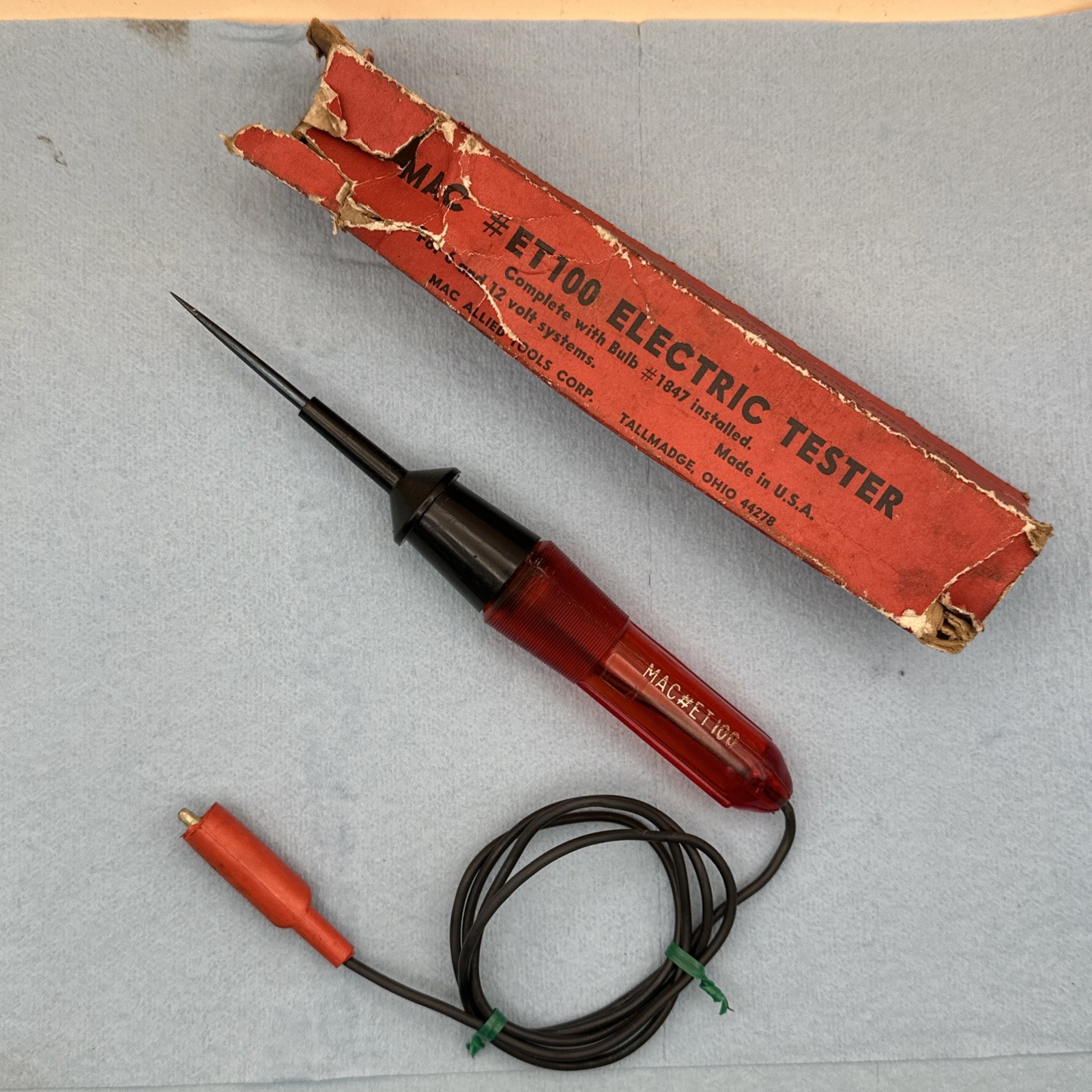 Vintage Mac Tools Electric Tester ET100 Works  USA made
